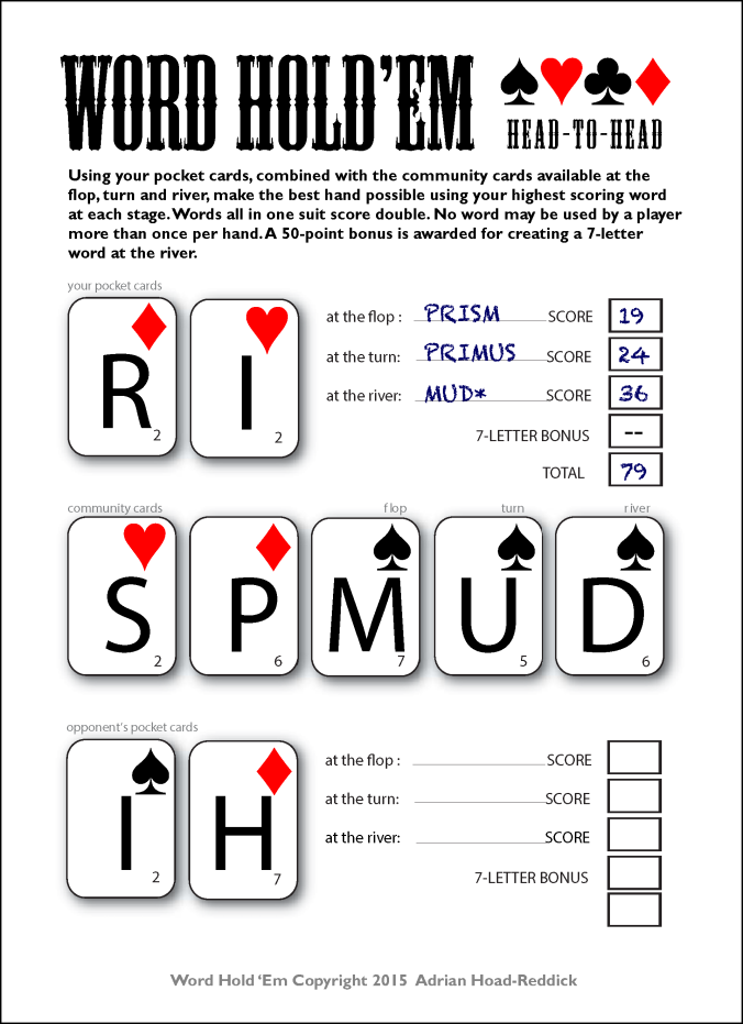 Word Hold'Em for August 7, 2015